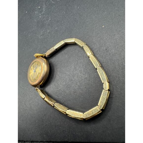 Vintage Hallmark Swiss 1/20 10KT GF Top 15Jewels Art Deco Bracelet Watch 23.5mm - Picture 5 of 14